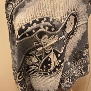 Elegant Black and Gray Patterned Shawl lady of Guadalupe rebozo